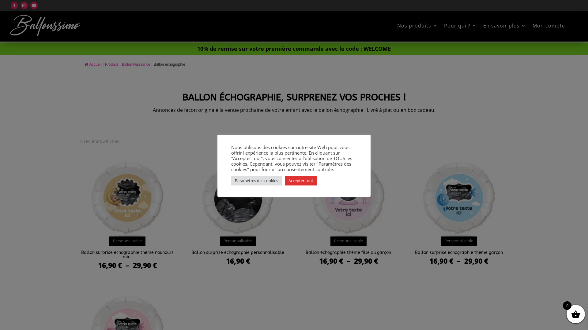 Capture d'écran de Ballon personnalisé spécial échographie | livraison rapide | découvrez nos offres spéciales