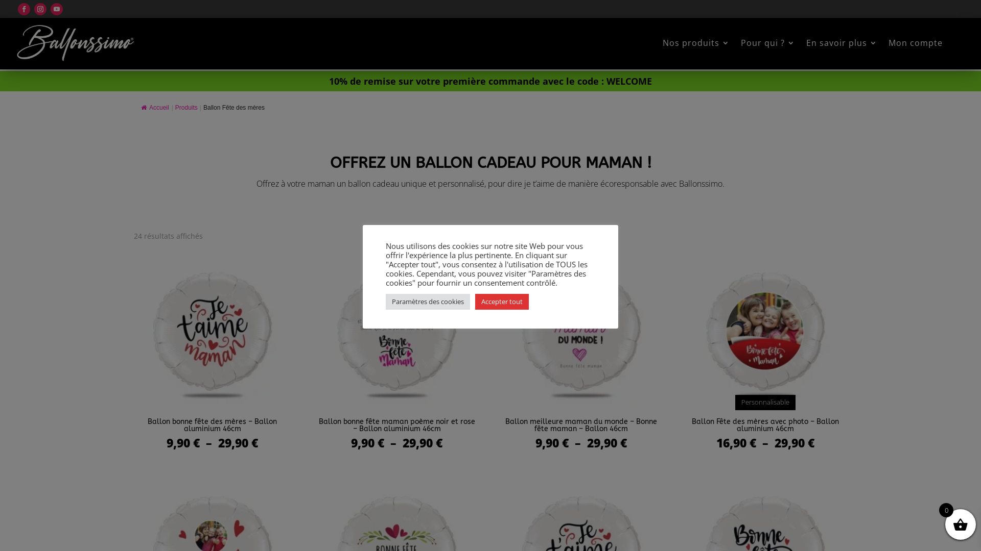 Capture d'écran de Ballon personnalisé Bonne fête maman | Ballonssimo - Livraison rapide de nos ballons personnalisé