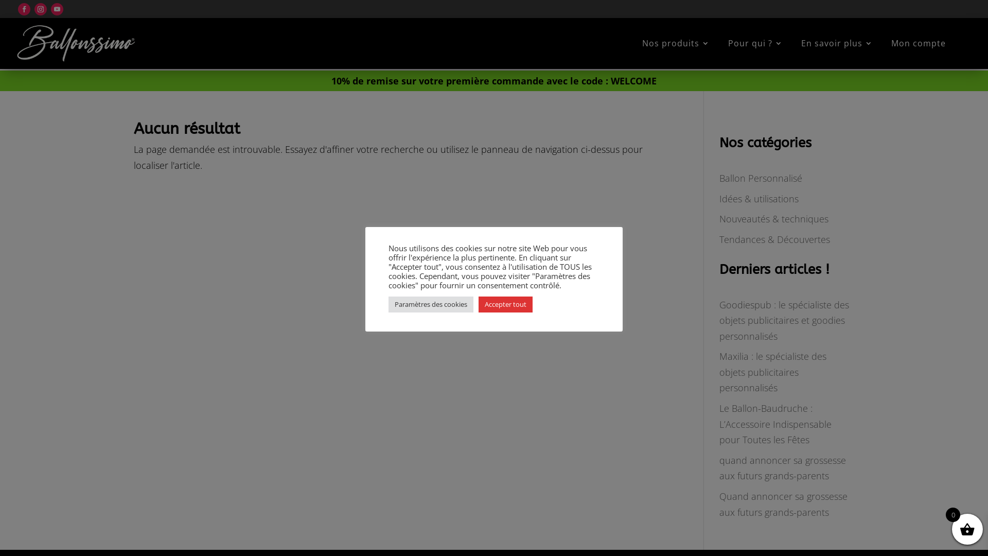 Capture d'écran de Ballon annonce naissance et gender reveal | Ballonssimo | Livraison rapide découvrez nos offres spéciales !