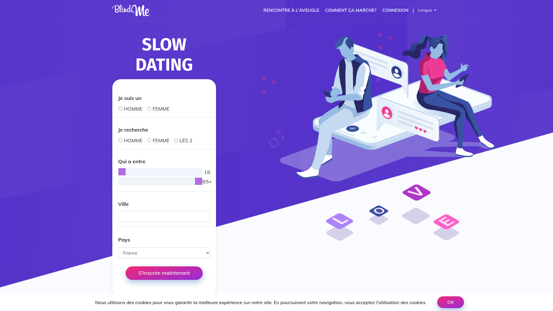 Capture d'écran de Blind Me | App/Site de rencontre