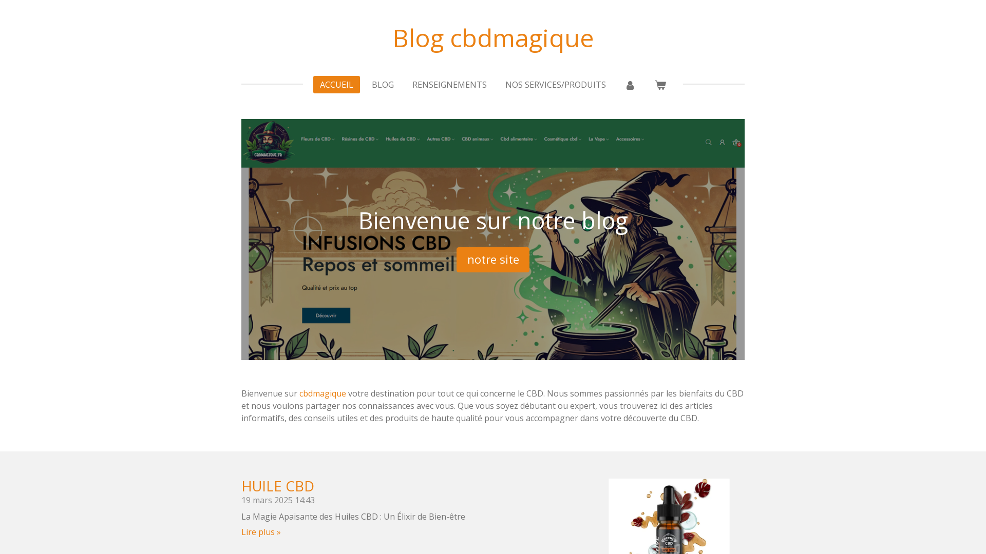 Capture d'écran de Bienvenue sur Blog cbdmagique
 