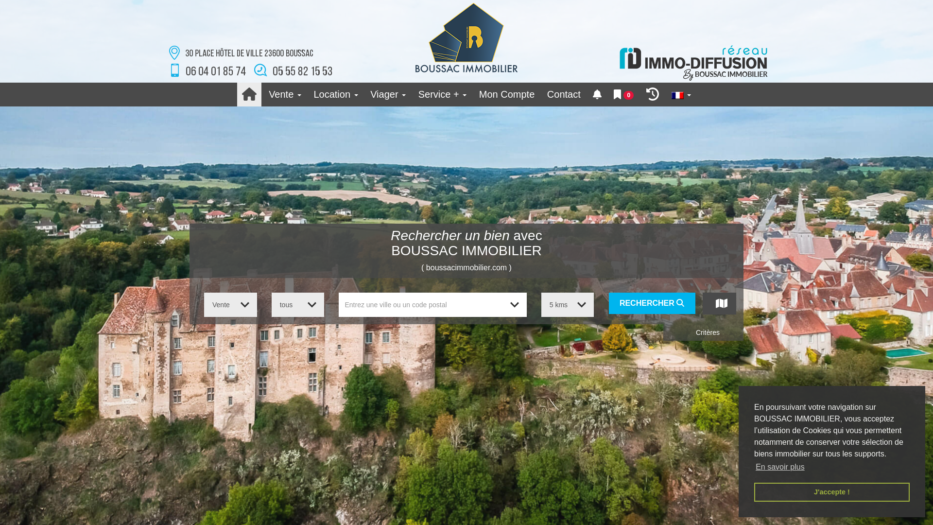 Capture d'écran de Boussac Immobilier