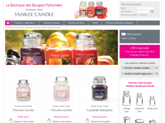 Bougies yankee candle, Vente en Ligne, distributeur officiel en France