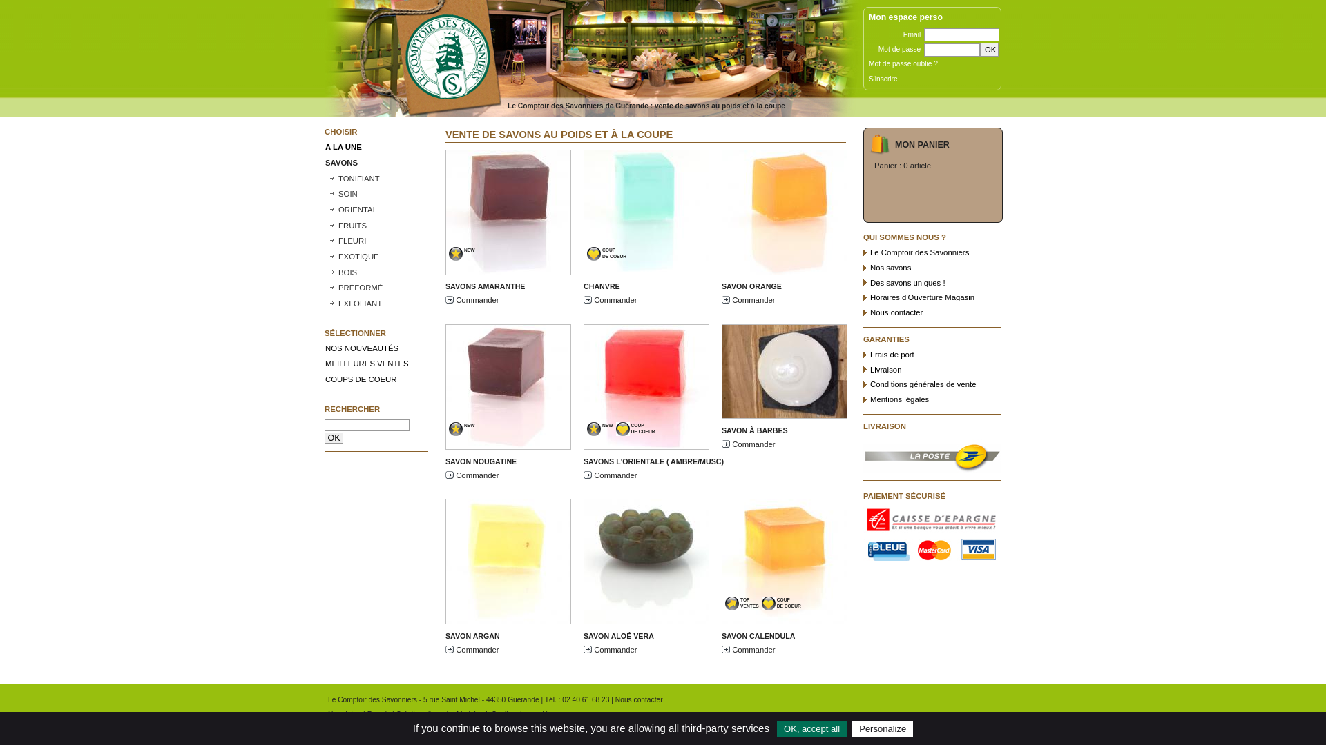 Capture d'écran de COMPTOIR DES SAVONNIERS