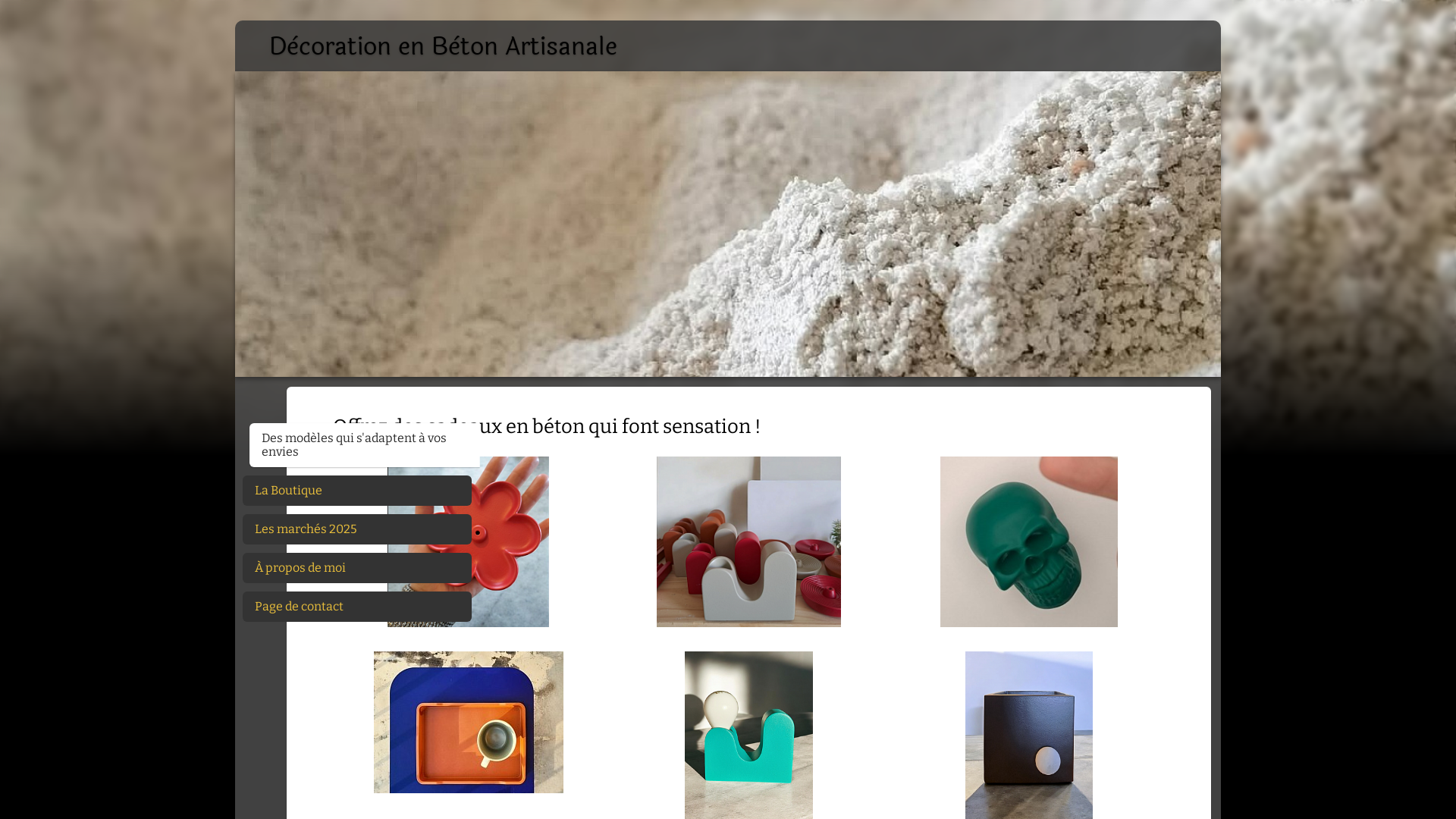 Objets de décoration en béton