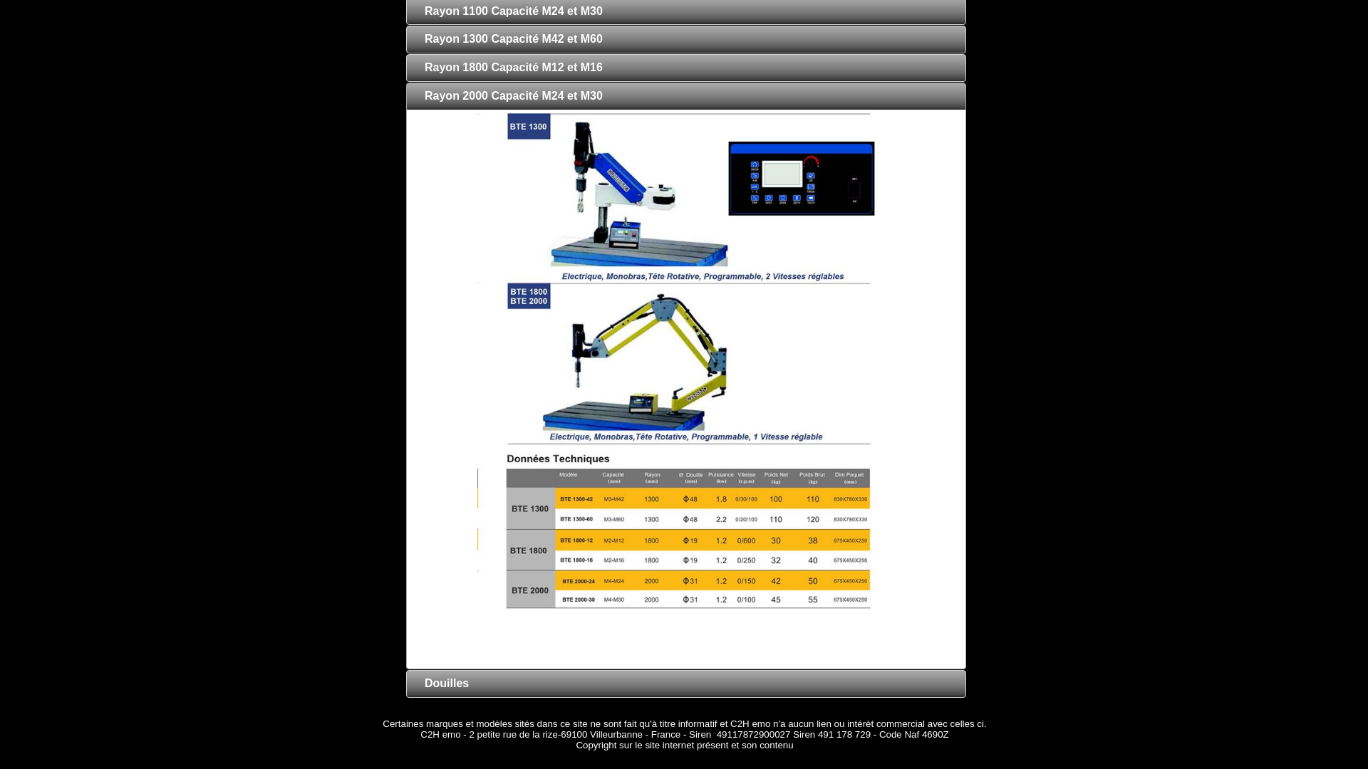 Capture d'écran de Bras de taraudage pneumatiques, electriques, pneumatiques