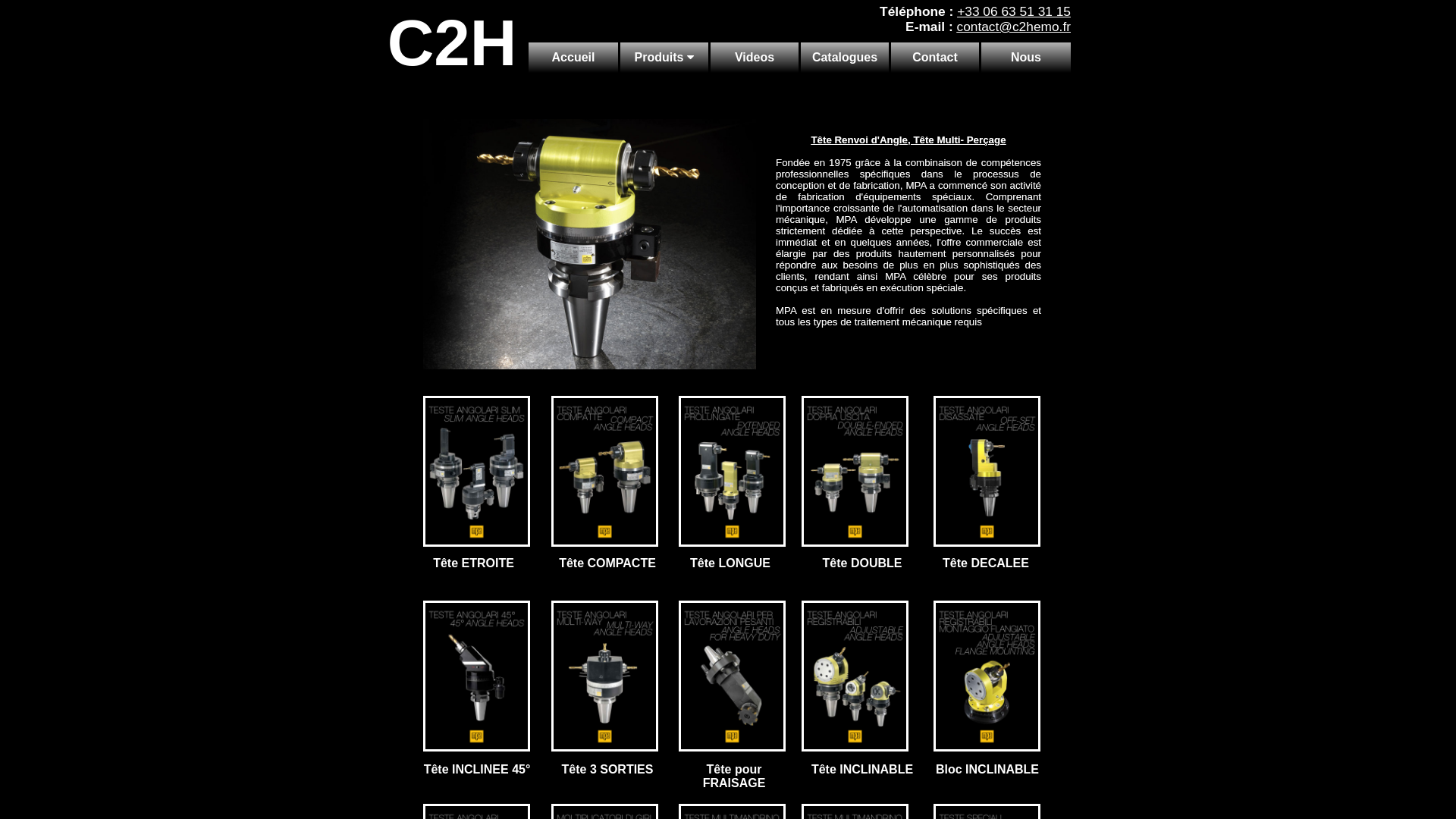 Capture d'écran de Tete renvoi d'angle pour centres d'usinage