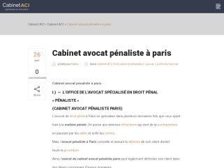 Cabinet d'Avocats spécialisé en droit pénal à Paris