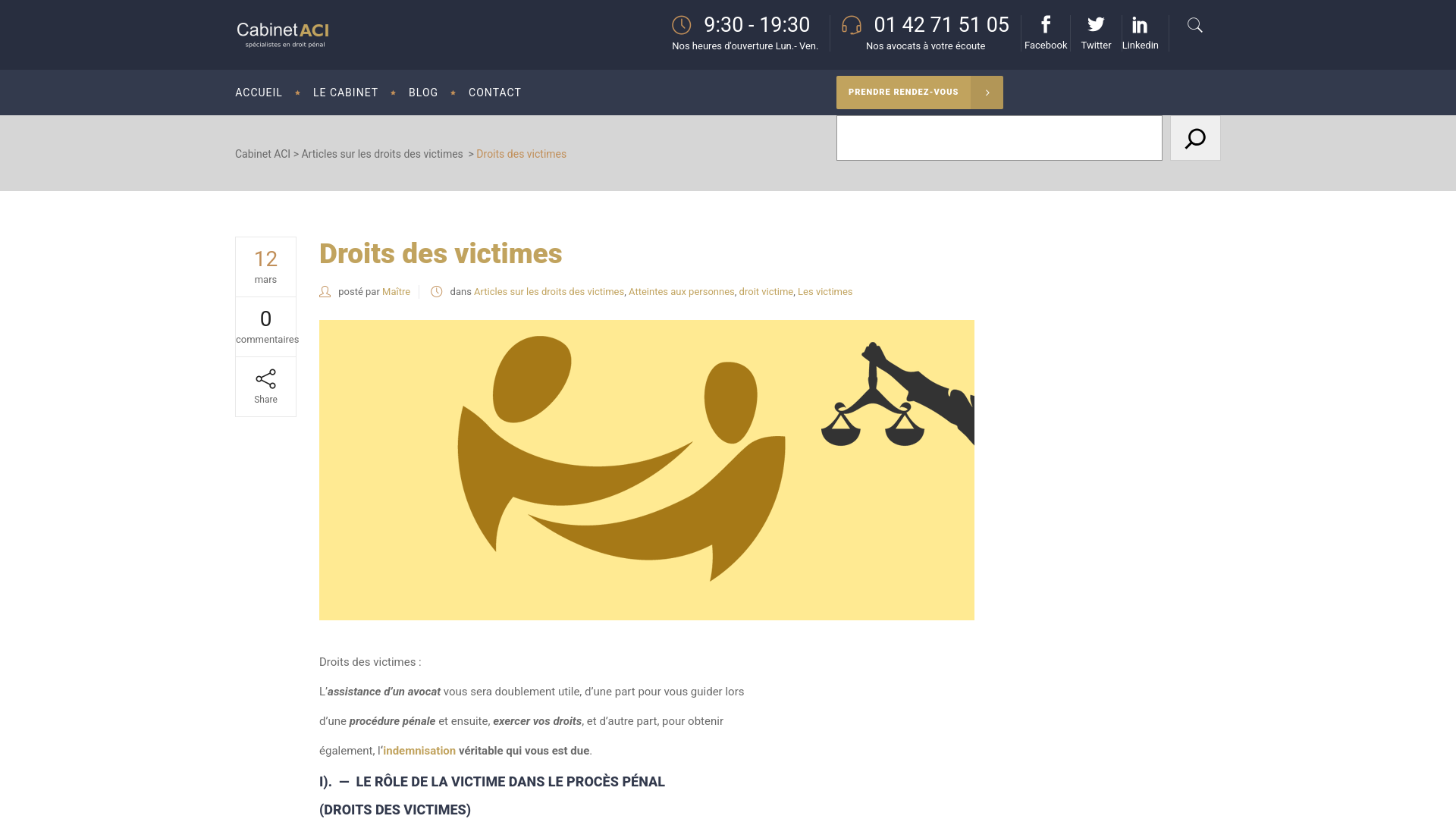 Capture d'écran de Avocat spécialisé droit des victimes