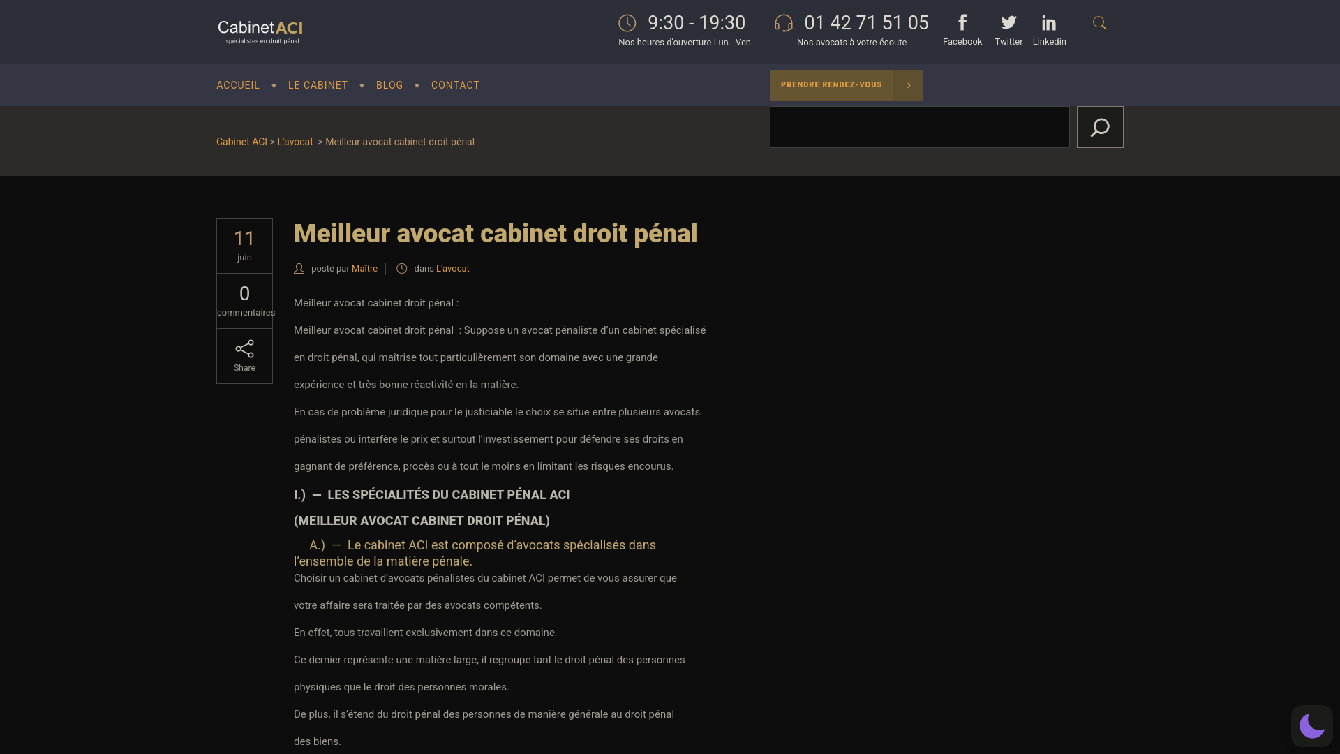 Cabinet d'Avocats pénaliste à Paris