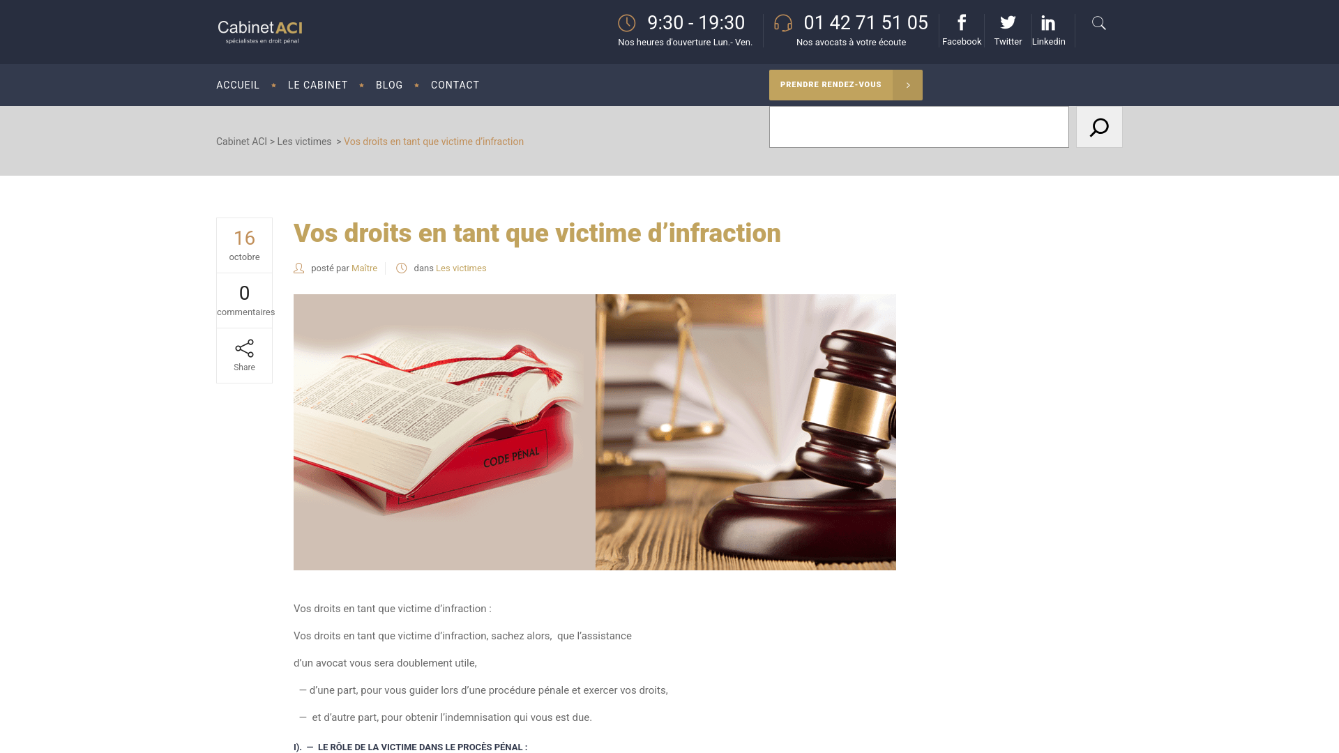 Capture d'écran de Les victimes sont défendues par des avocats pénalistes