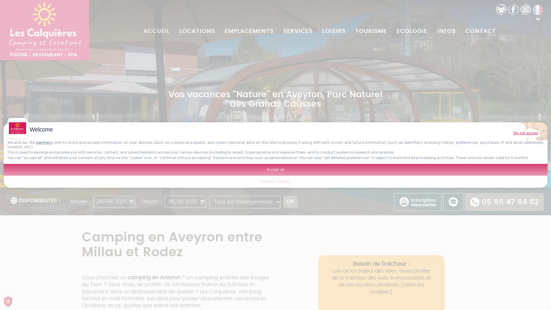 Capture d'écran de Camping Les Calquières, 4 étoiles, en Aveyron