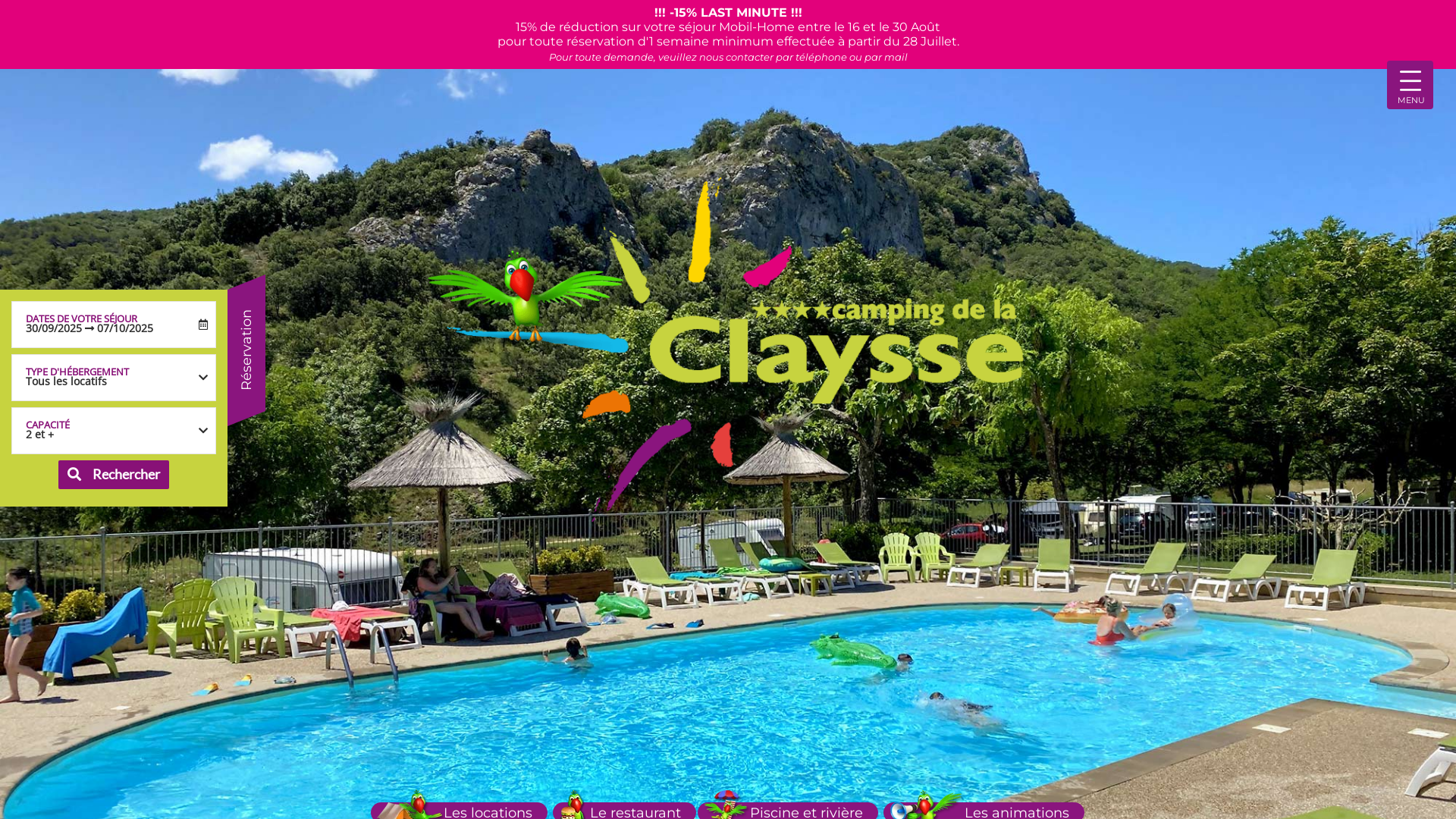 Capture d'écran de Camping de la Claysse