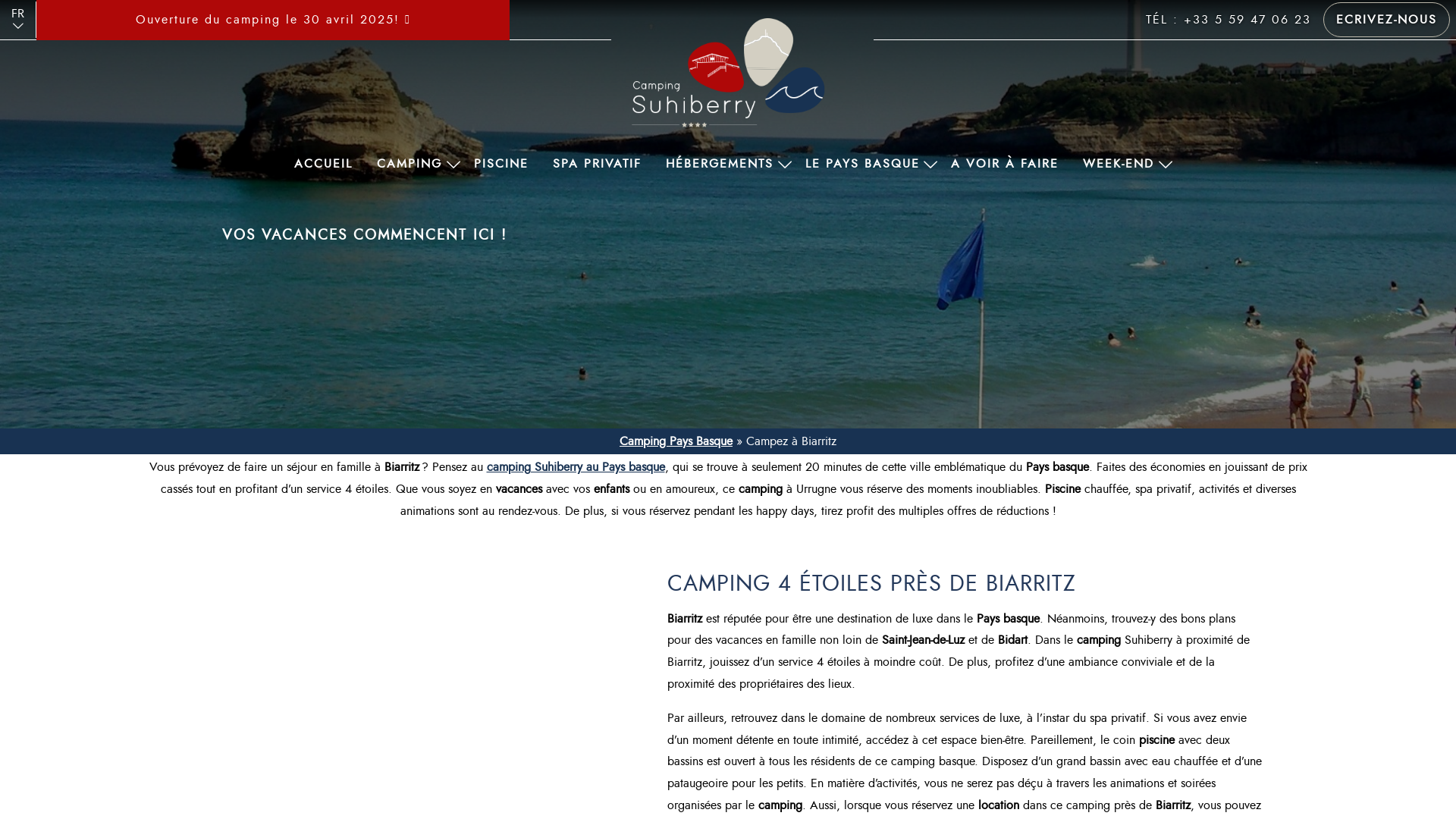 Capture d'écran de Vacances Biarritz - Camping Suhiberry **** à Urrugne (64)