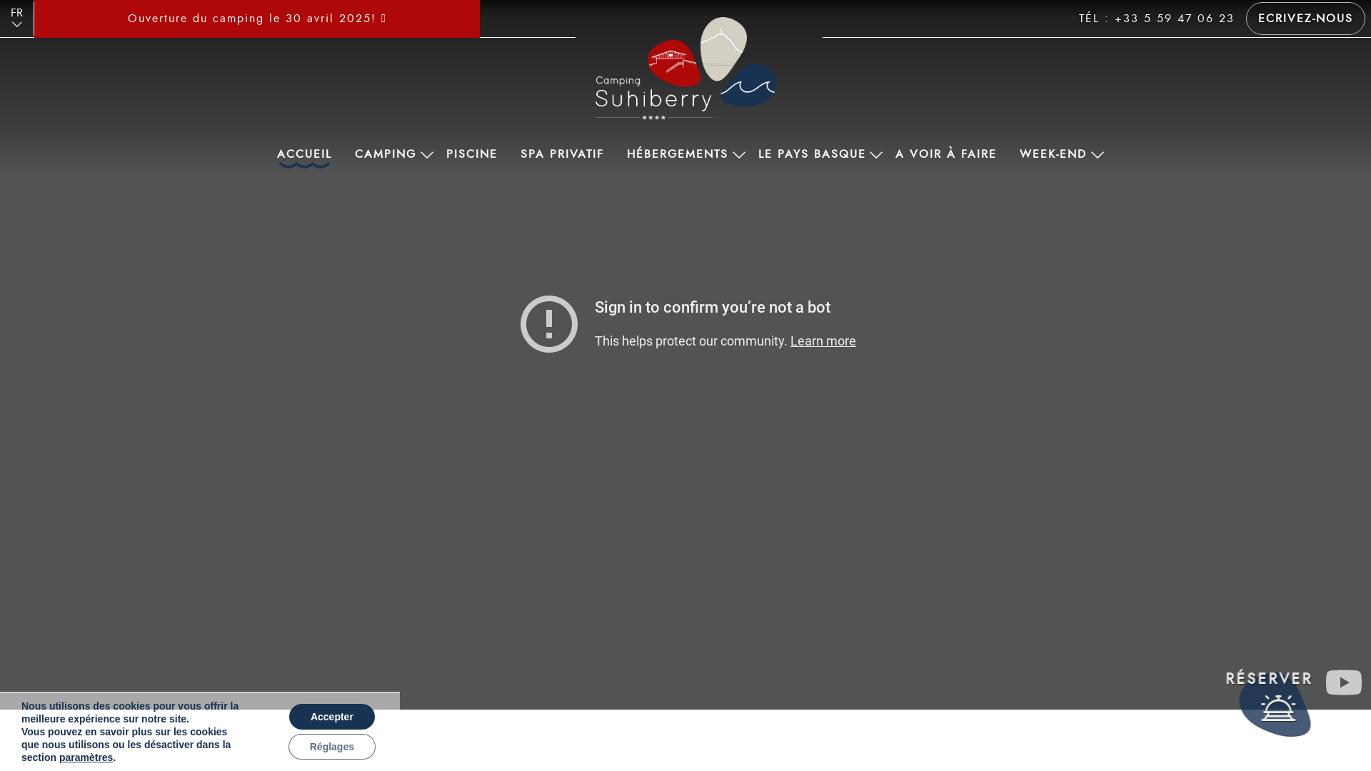 Capture d'écran de Camping Cote Basque - Camping pays basque Suhiberry 4 étoiles **** près de Biarritz - Camping sur la cote basque