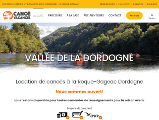 Canoë Vacances - Location de canoës et kayaks sur Dordogne à Sarlat, La Roque Gageac, Beynac, Cenac, Vitrac.
