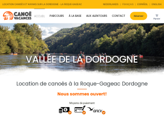 Canoë Vacances - Location de canoë et kayak sur Dordogne à Sarlat, La Roque Gageac, Beynac, Cenac, Vitrac.
