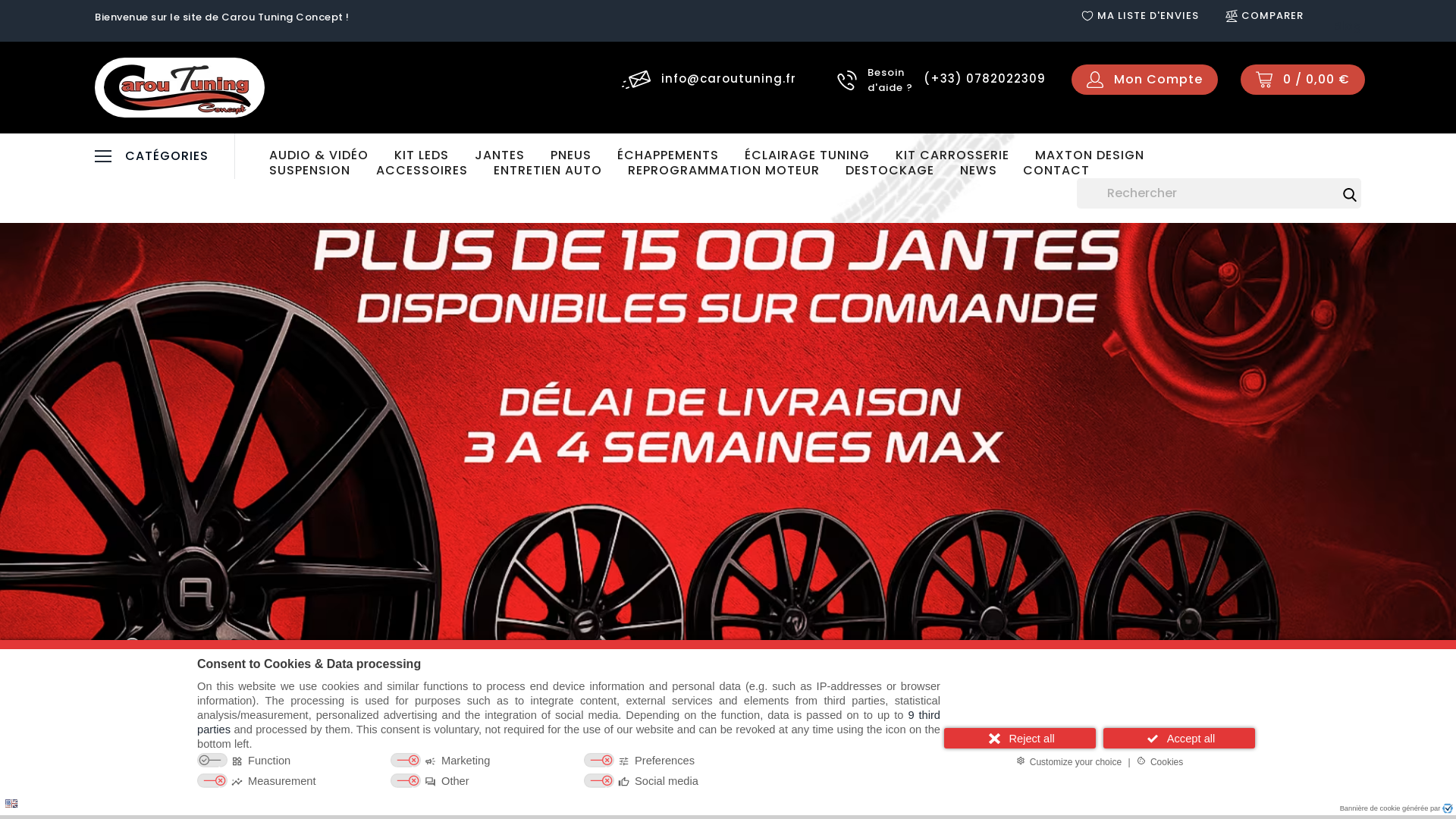 Capture d'écran de Jantes et Pneus tuning en Guadeloupe