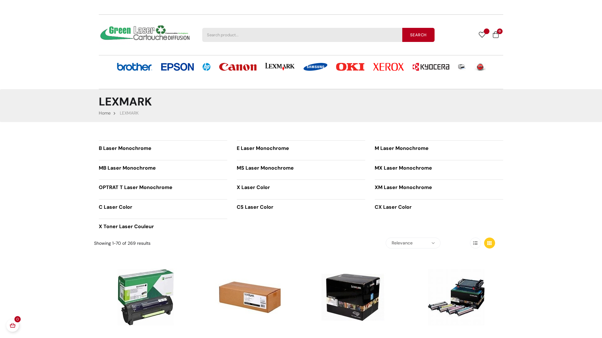 Capture d'écran de Ventes en ligne imprimante, cartouche laser, couleurs, compatible, générique, reconditionnée, originale sur toute la France. Spécialiste entretien et réparation pour imprimante Lexmark