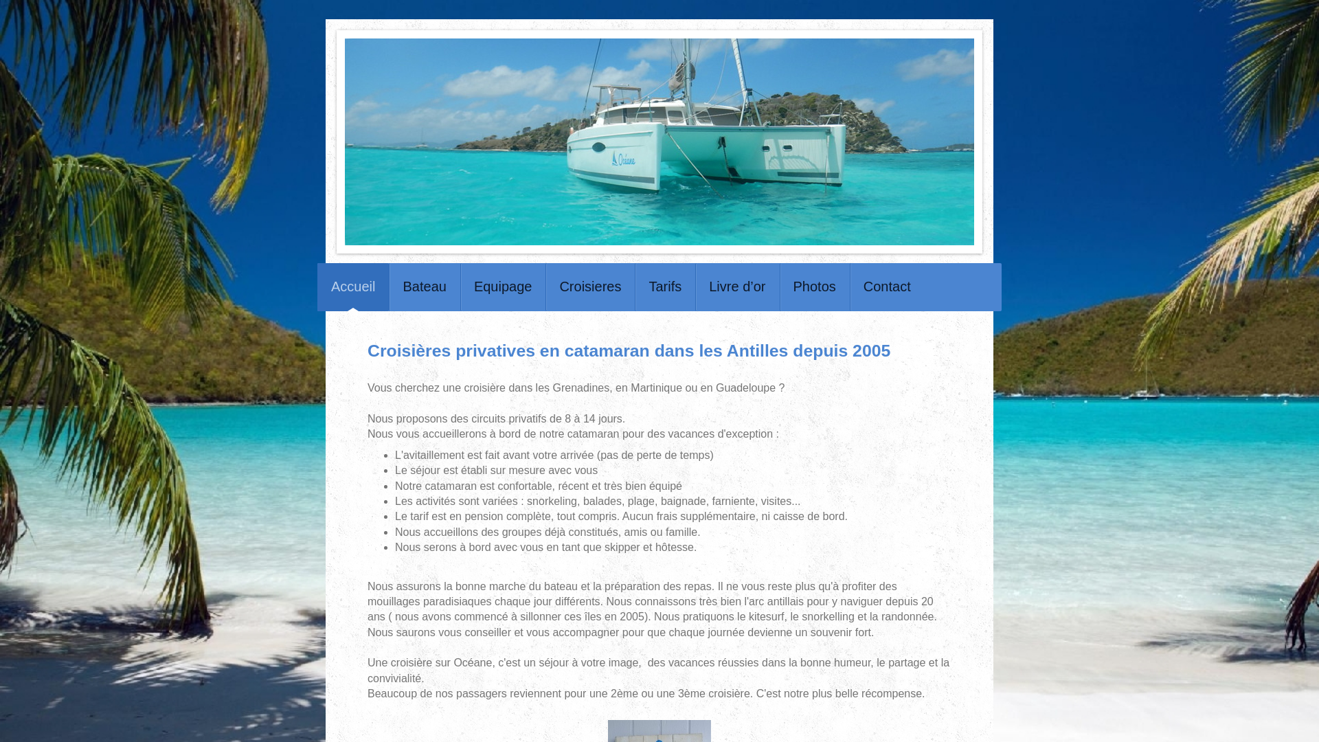 Capture d'écran de Croisière privative en catamaran dans les Antilles.