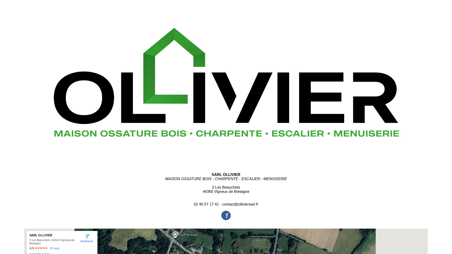 Capture d'écran de Entreprise Ollivier - Charpentier - Nantes