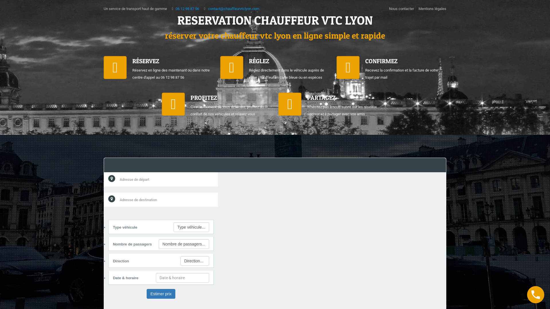 Capture d'écran de Vtc lyon chauffeur taxi privé à lyon, Aéroport lyon saint exupery disponible 7J/7J et 24H/24H