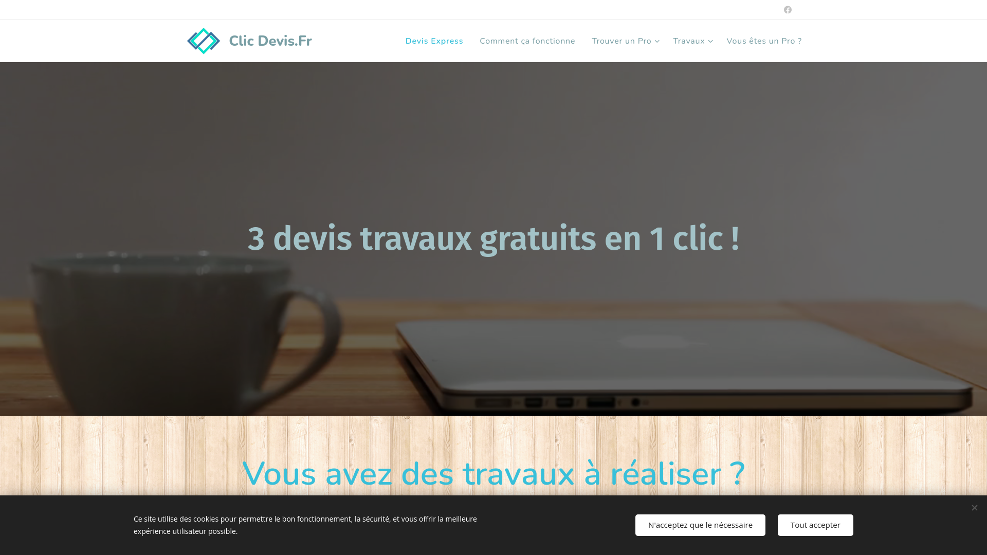Capture d'écran de Devis travaux 100% gratuit en ligne, sans engagement, devis construction, rénovation, décoration, aménagement, agencement, équipement d'appartement et maison