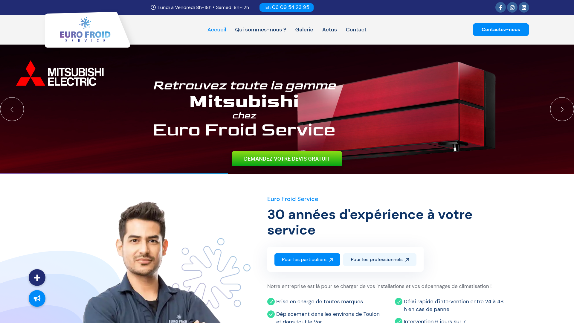 Capture d'écran de Euro froid service