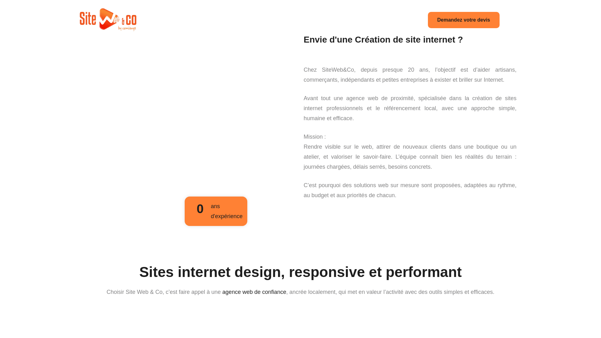 Capture d'écran de Création site internet lyon