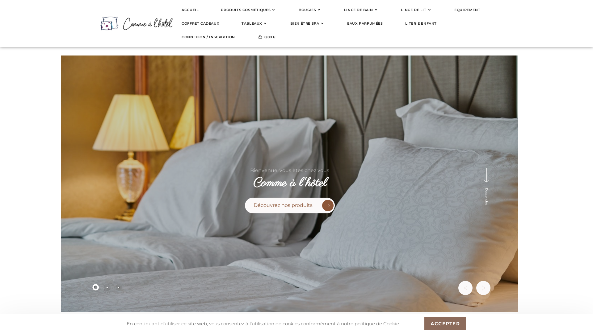 Capture d'écran de Comme à l'hôtel, bienvenue vous êtes chez vous, prenez soin de vous, prenons soin de notre planète, respectueux de l'environnement et de notre santé, vivre en harmonie avec la nature