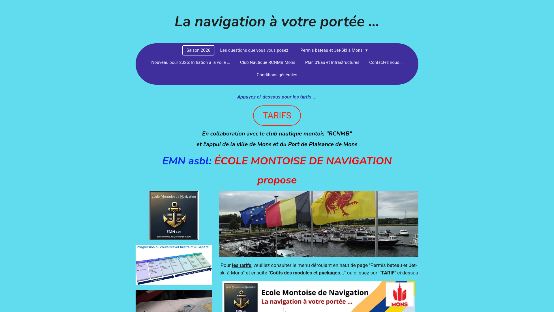 Capture d'écran de Ecole de navigation, formations fluviales et maritimes, bateaux moteur, voiliers, jet-ski.