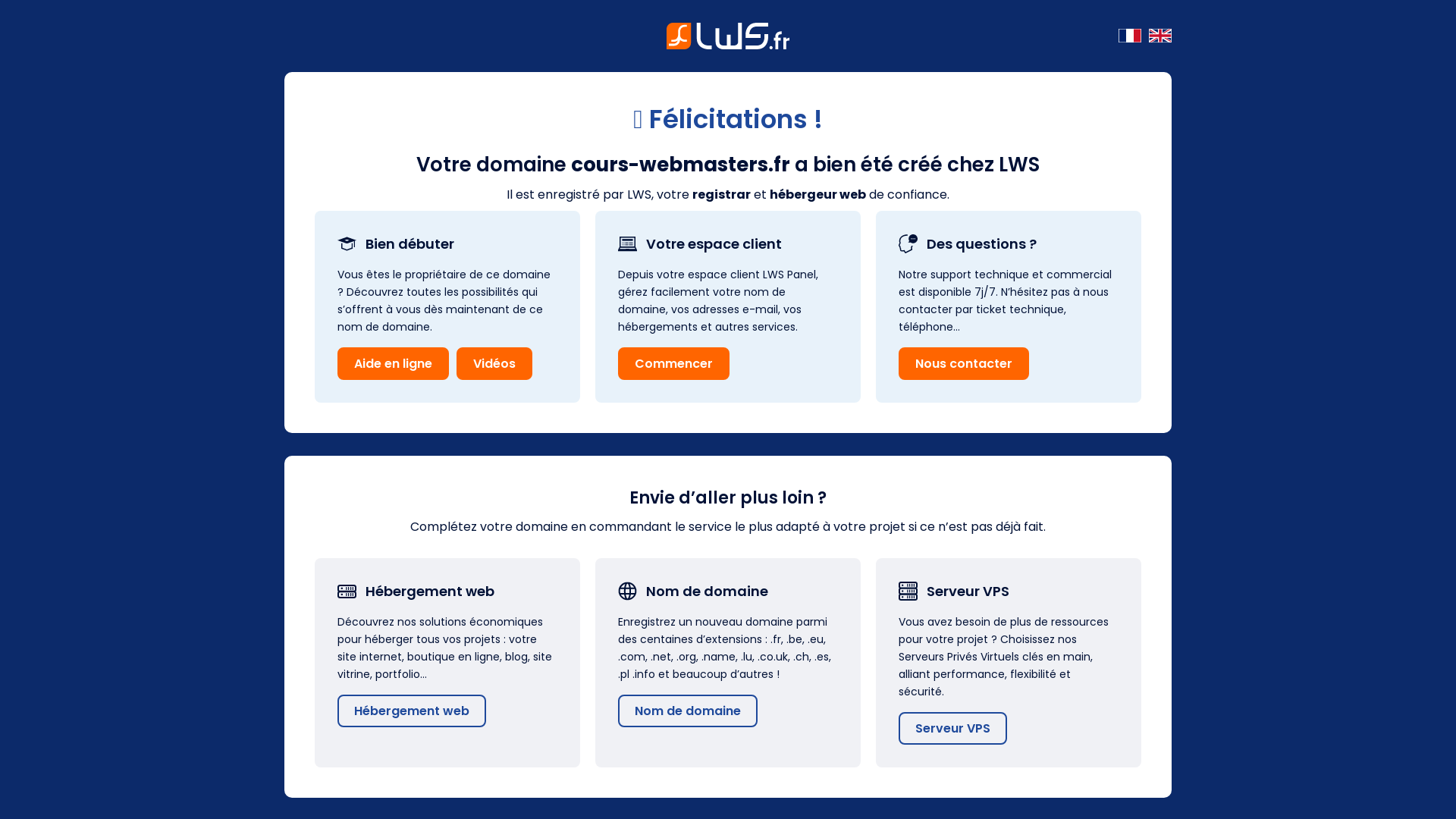 Capture d'écran de Cours Webmasters