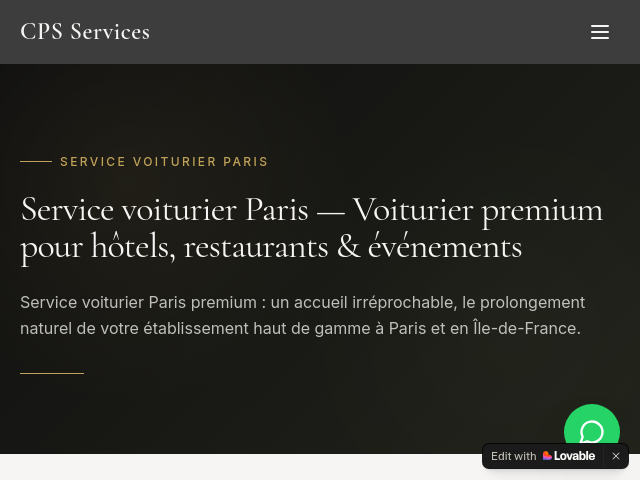Service Voiturier Paris pour Restaurant, Hotel, Evenement - CPS Services