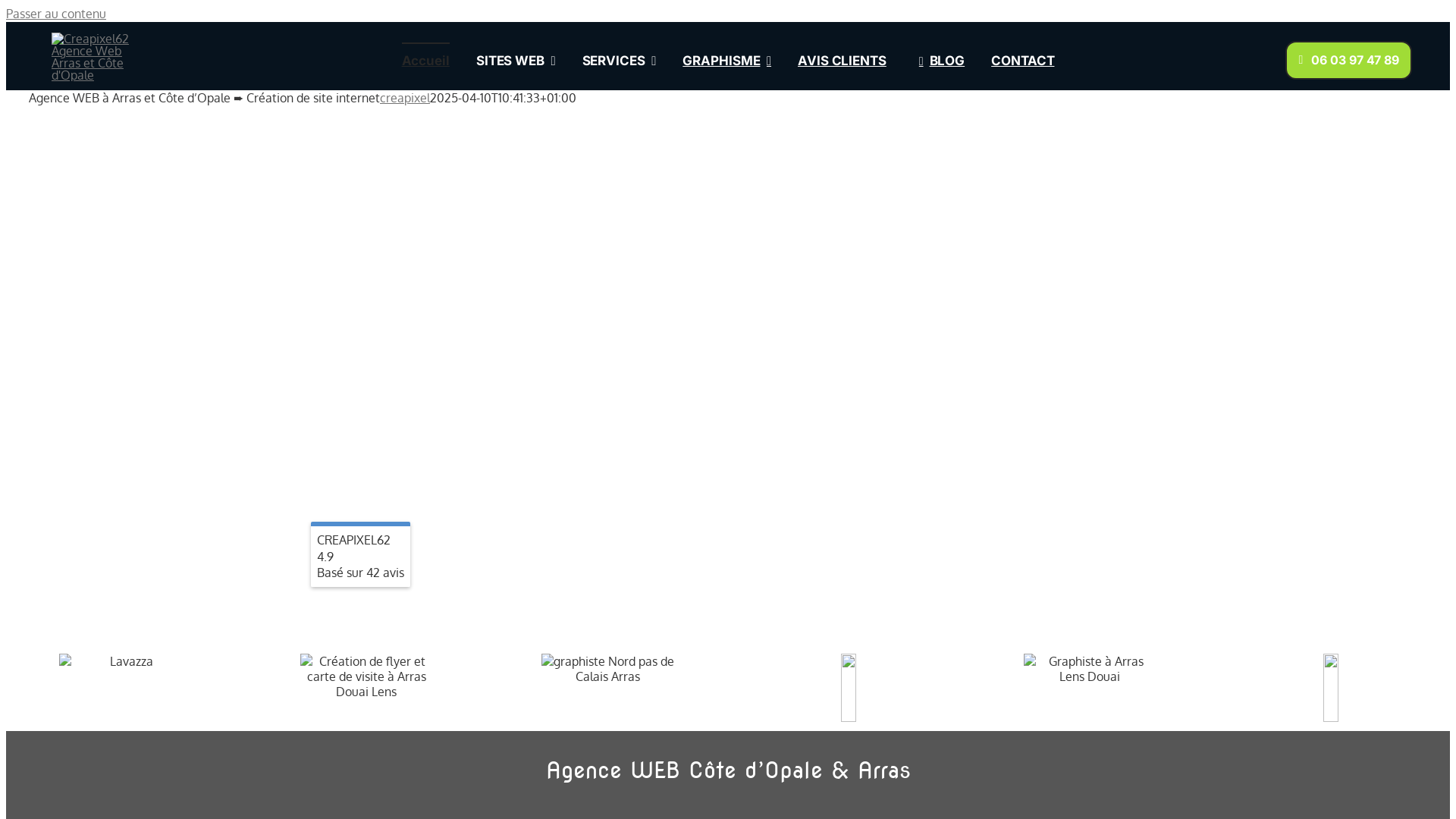 Capture d'écran de Agence de communication basée à Arras spécialisée dans la création de sites internet et l'impression de tous supports de communication.
