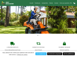 Crecy-motoculture.com
crecy-motoculture est un site spécialisé dans la vente en ligne des tondeuses , robots et motoculteurs , accessoires , matériels de jardin et espaces verts.
