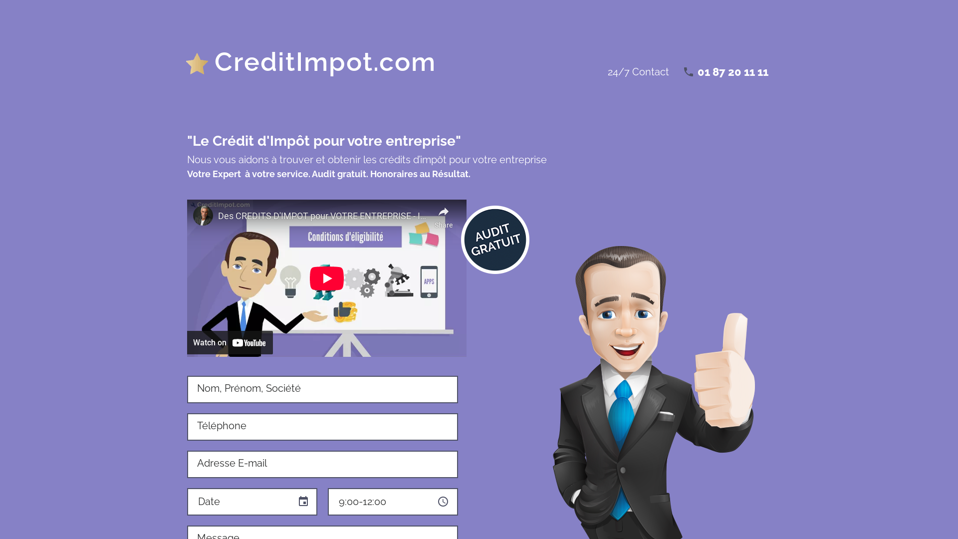 Capture d'écran de Le Crédit d'Impôt pour votre entreprise. Votre Expert  à votre service. Audit gratuit. Honoraires au Résultat.