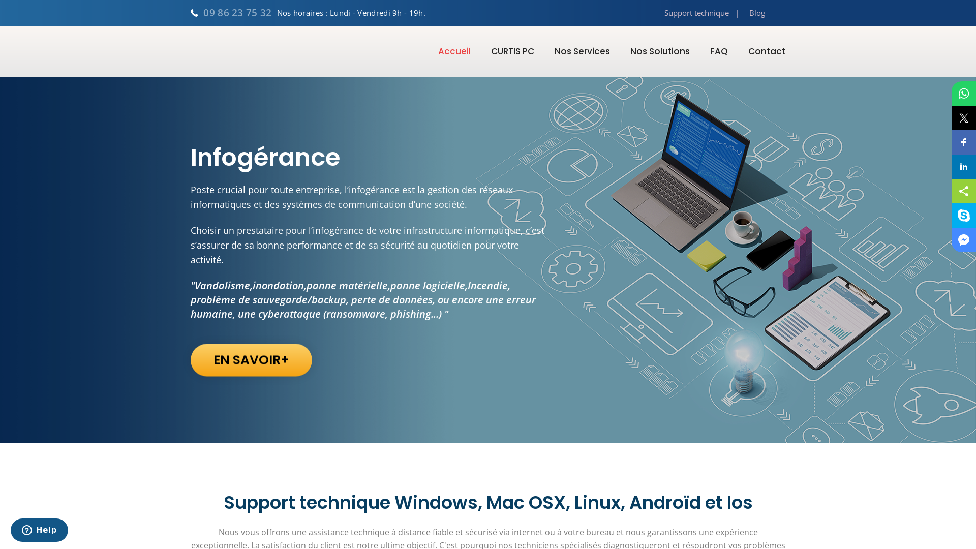 Capture d'écran de Curtis PC | Maintenance Informatique pour PME‎.