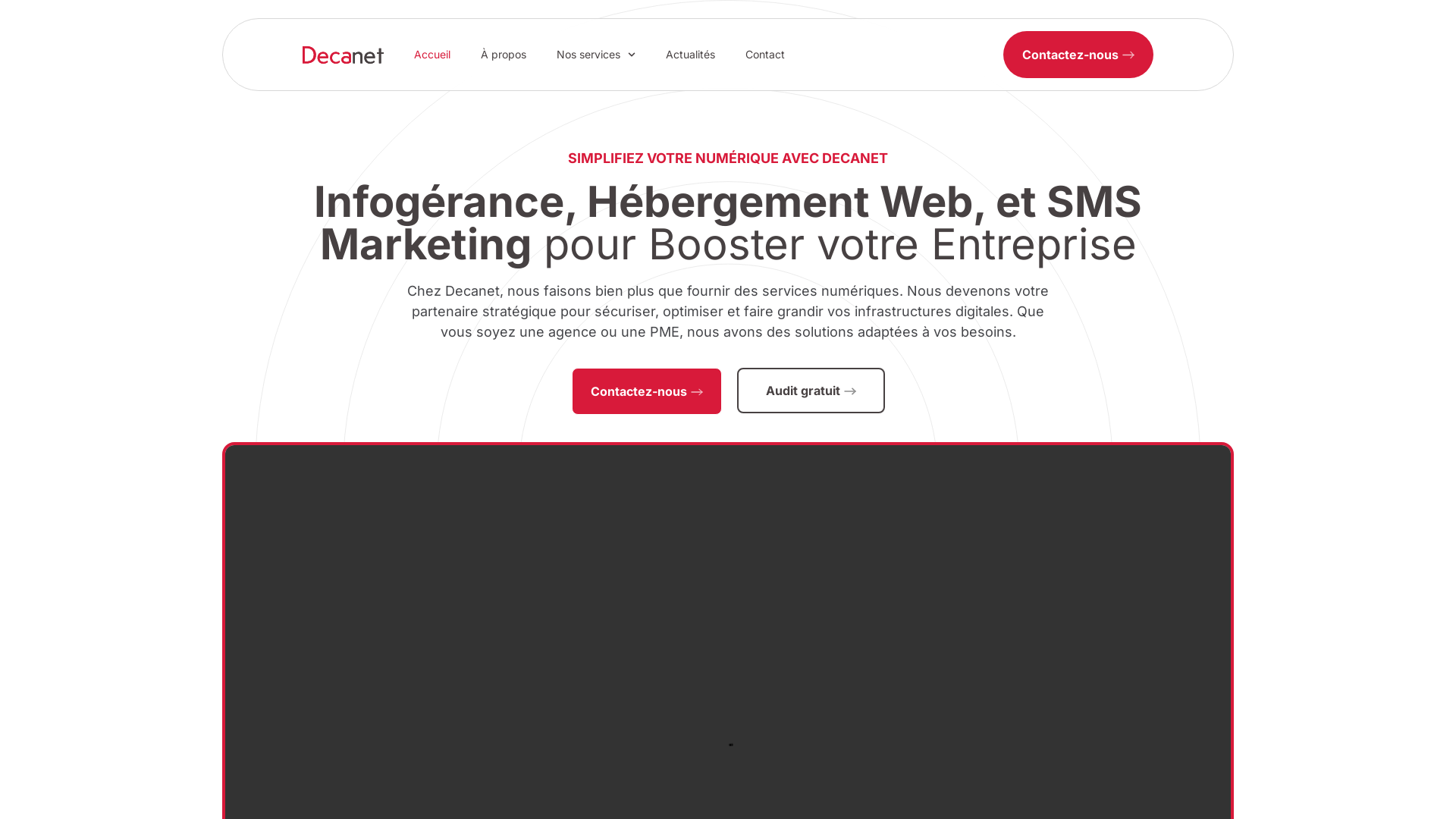 Capture d'écran de Decanet, Agence de communication à Toulouse