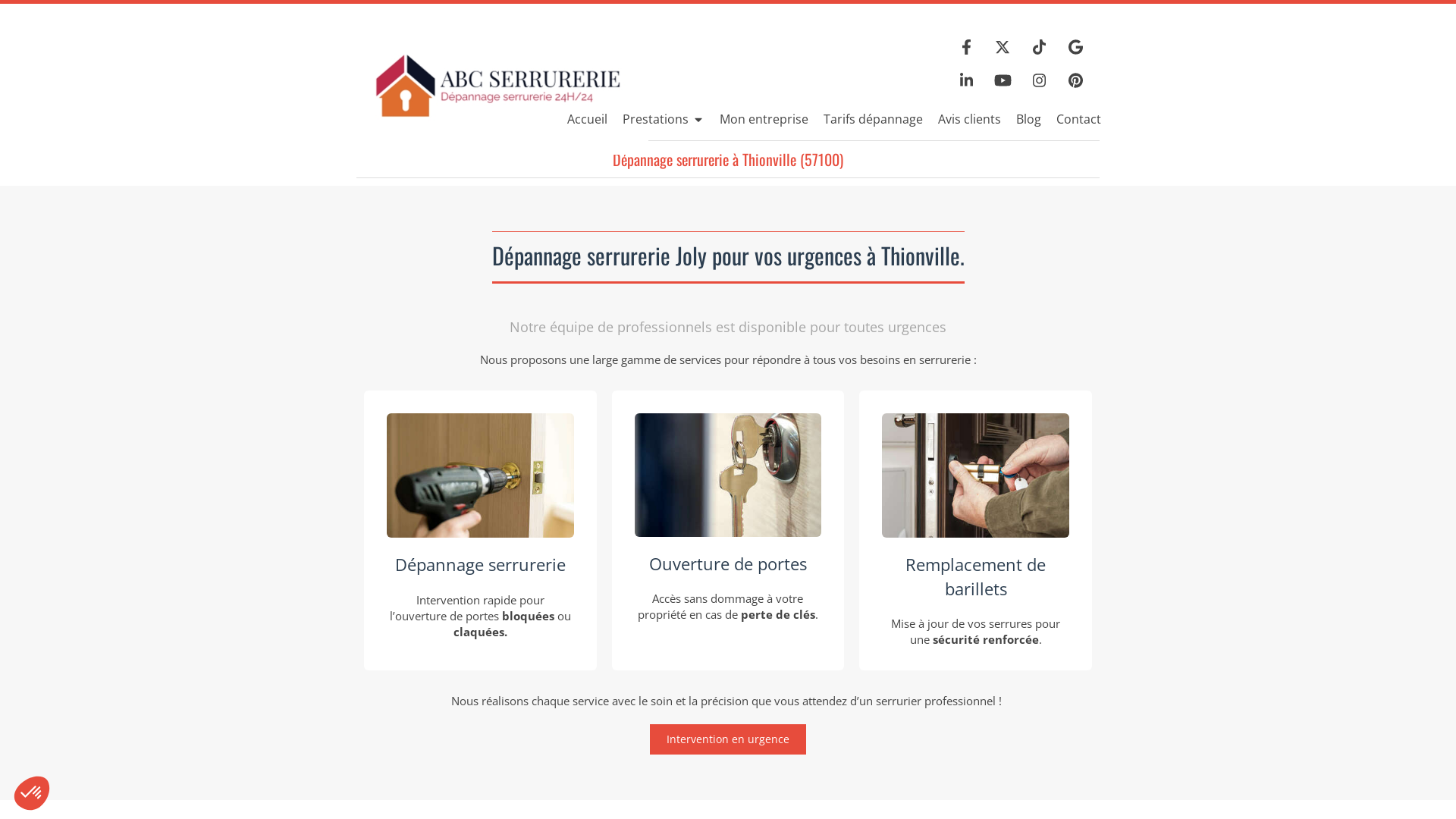 Capture d'écran de Dépannage serrurerie à Thionville (57100)