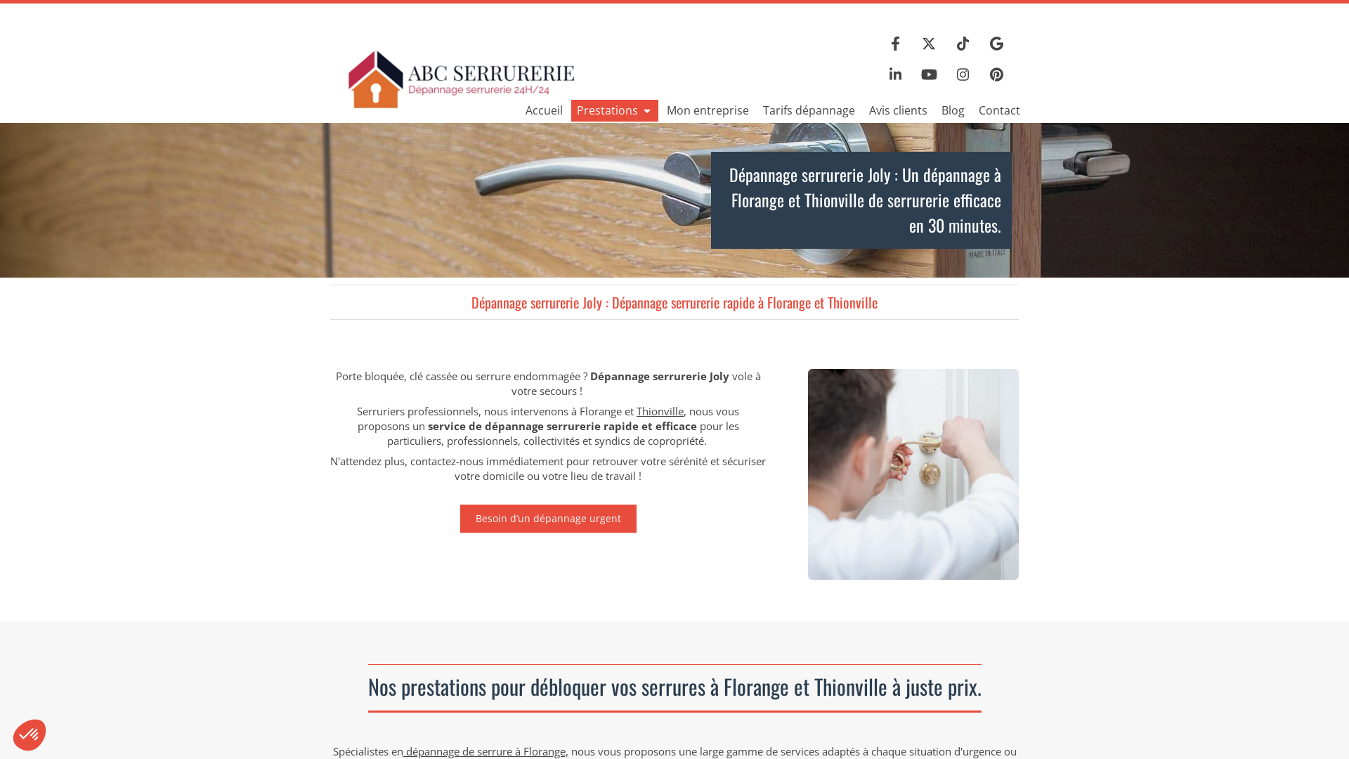 Capture d'écran de ABC-SERRURERIE : Dépannage serrurerie rapide et efficace à Florange et Thionville