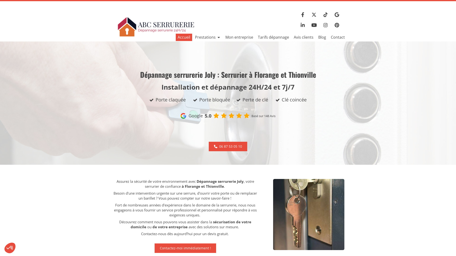 Capture d'écran de DEPANNAGE ABC-SERRURERIE : Serrurier à Florange et Thionville