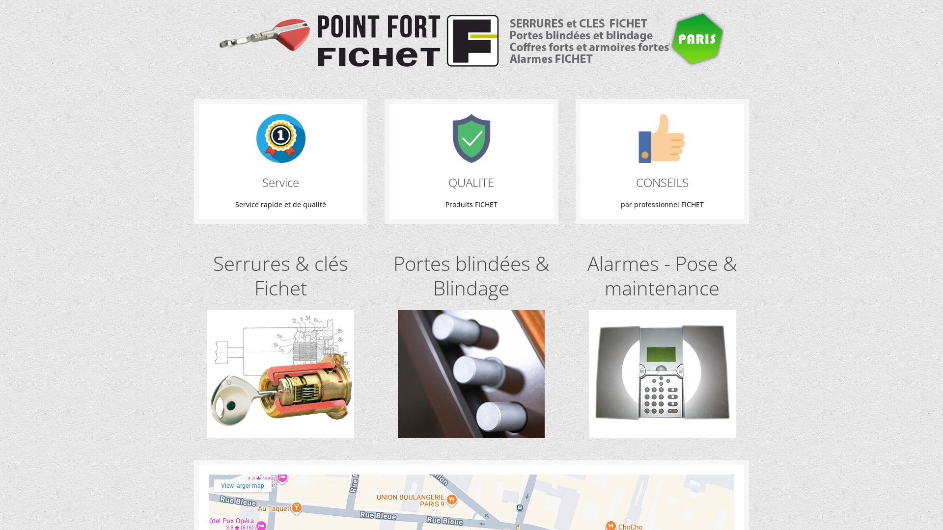 Capture d'écran de Point Fort Fichet AM Serrurerie Paris 75010