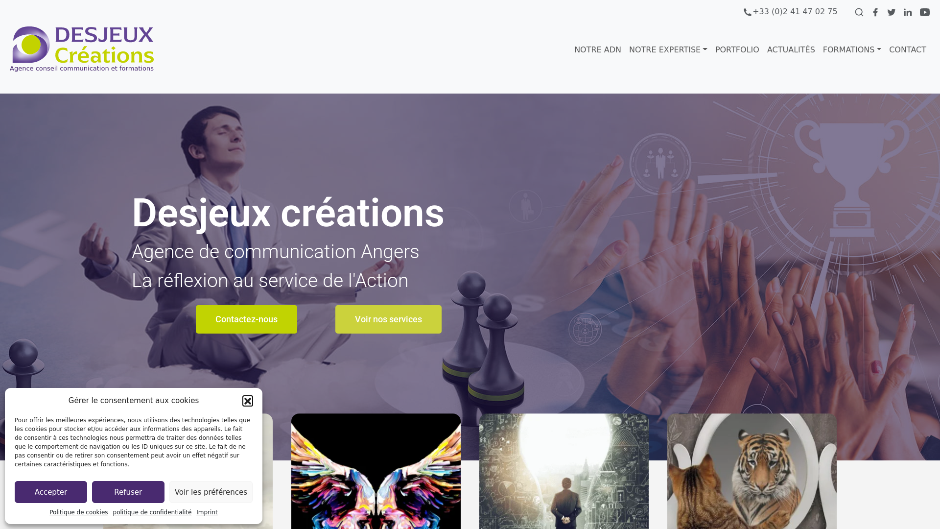 Capture d'écran de Agence de communication angers