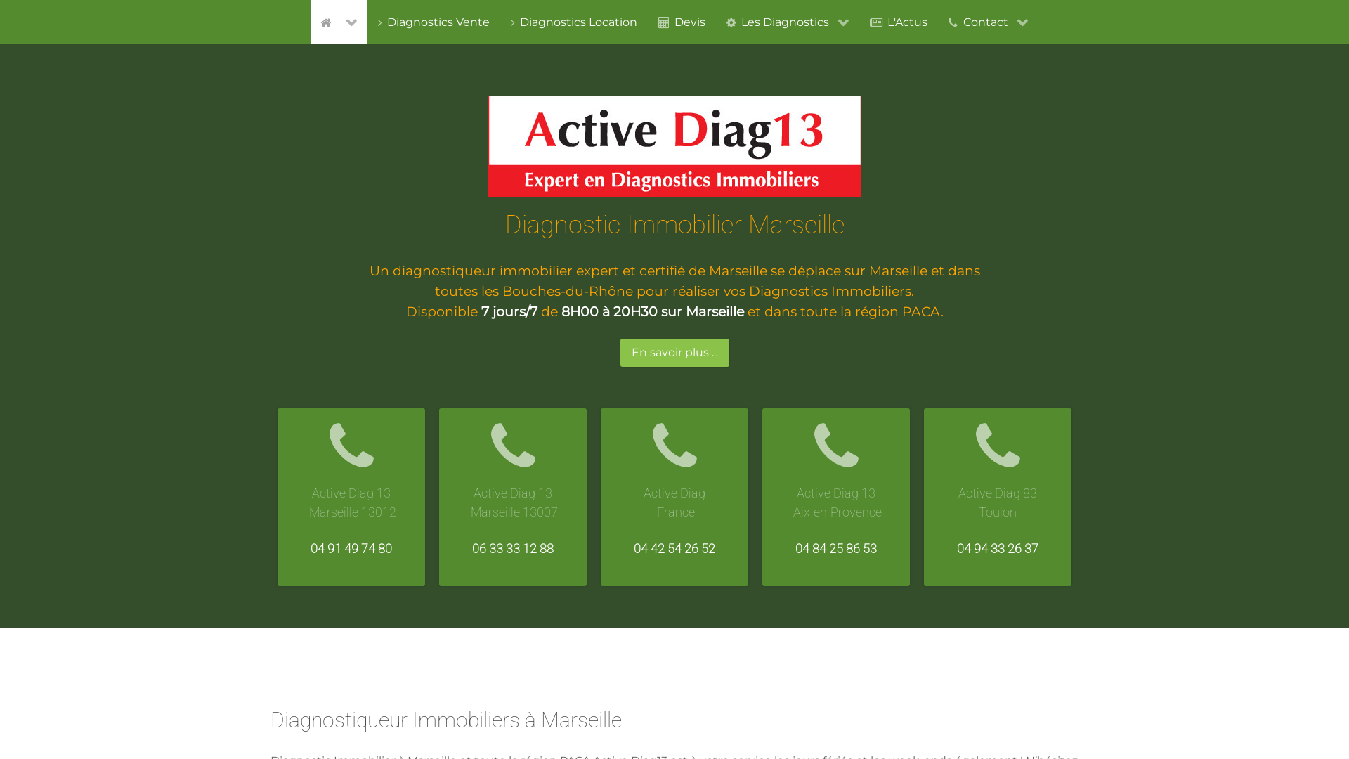 Capture d'écran de Diagnostic immobilier marseille