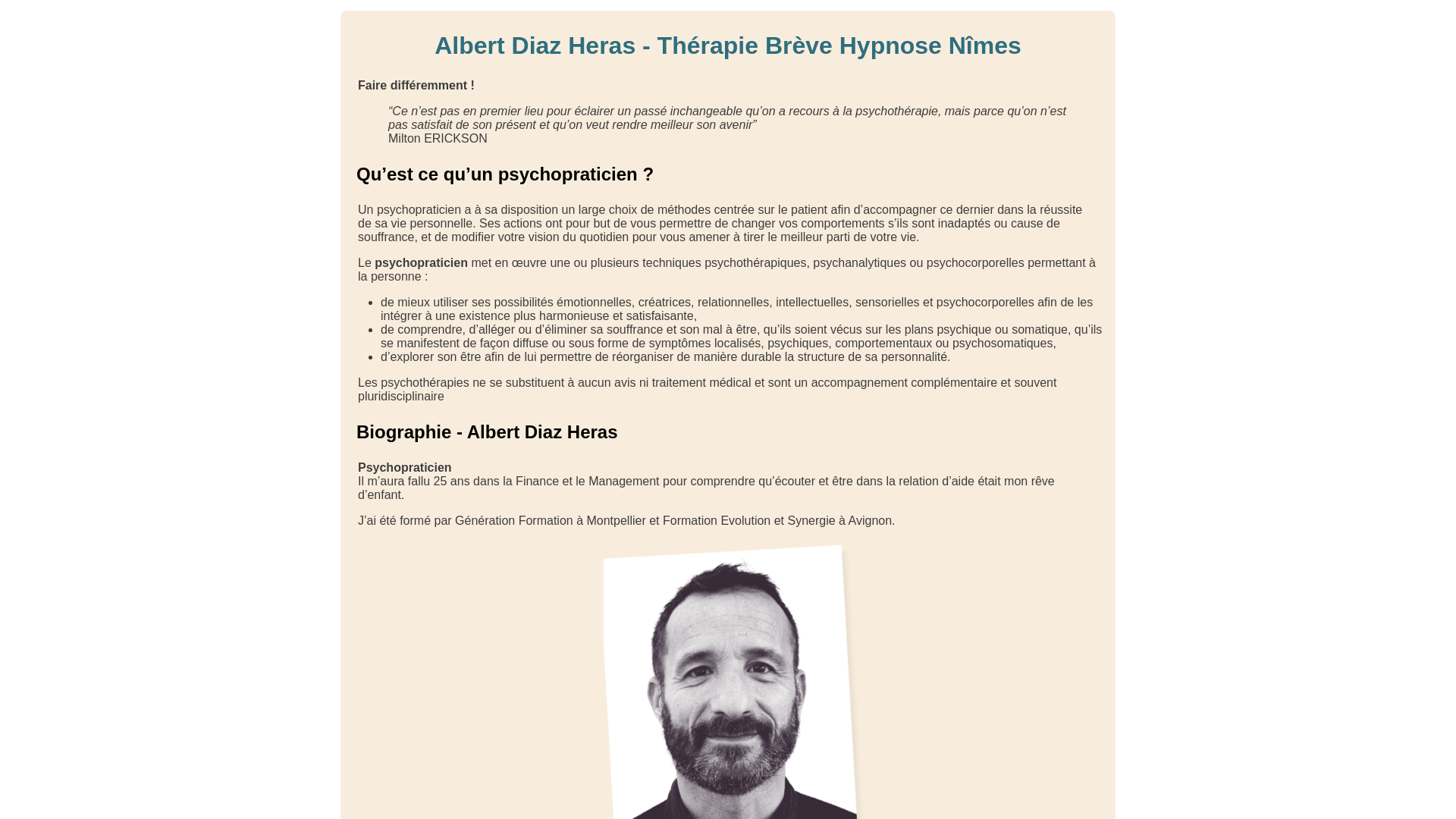 Capture d'écran de Hypnose Thérapie Brève Nîmes