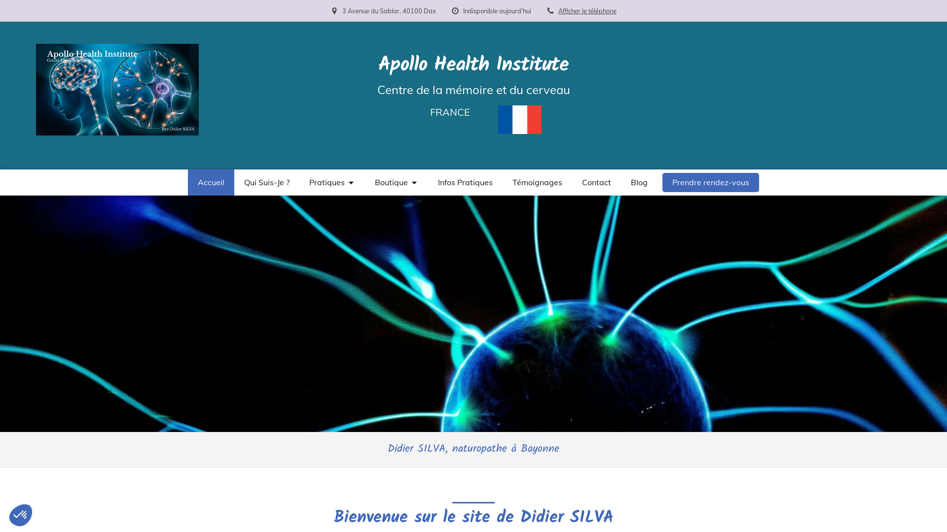Capture d'écran de Cabinet de Naturopathie des Pyrénées.
Tarnos 40220 - En Cabinet et Visio Consultation