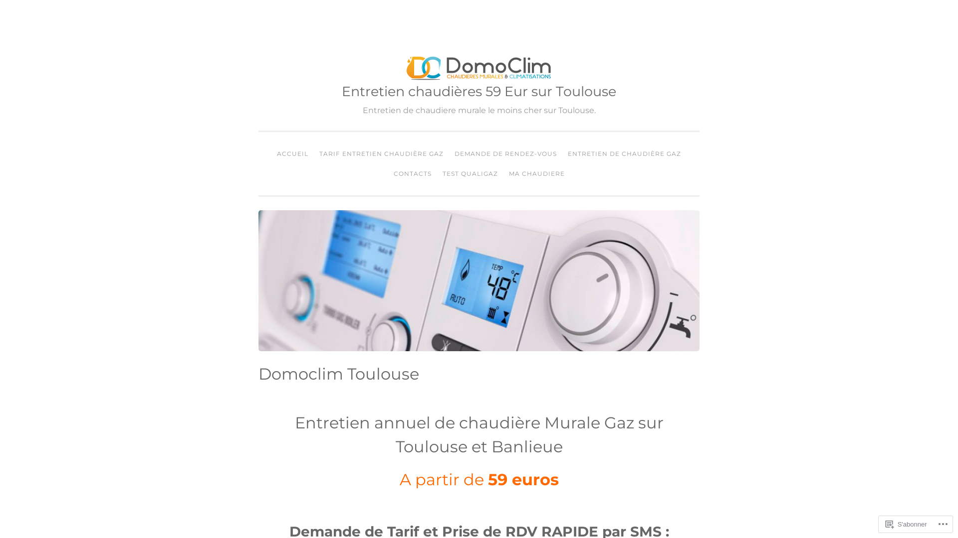Capture d'écran de Entretien de chaudière murale Gaz sur Toulouse à 59 euros 