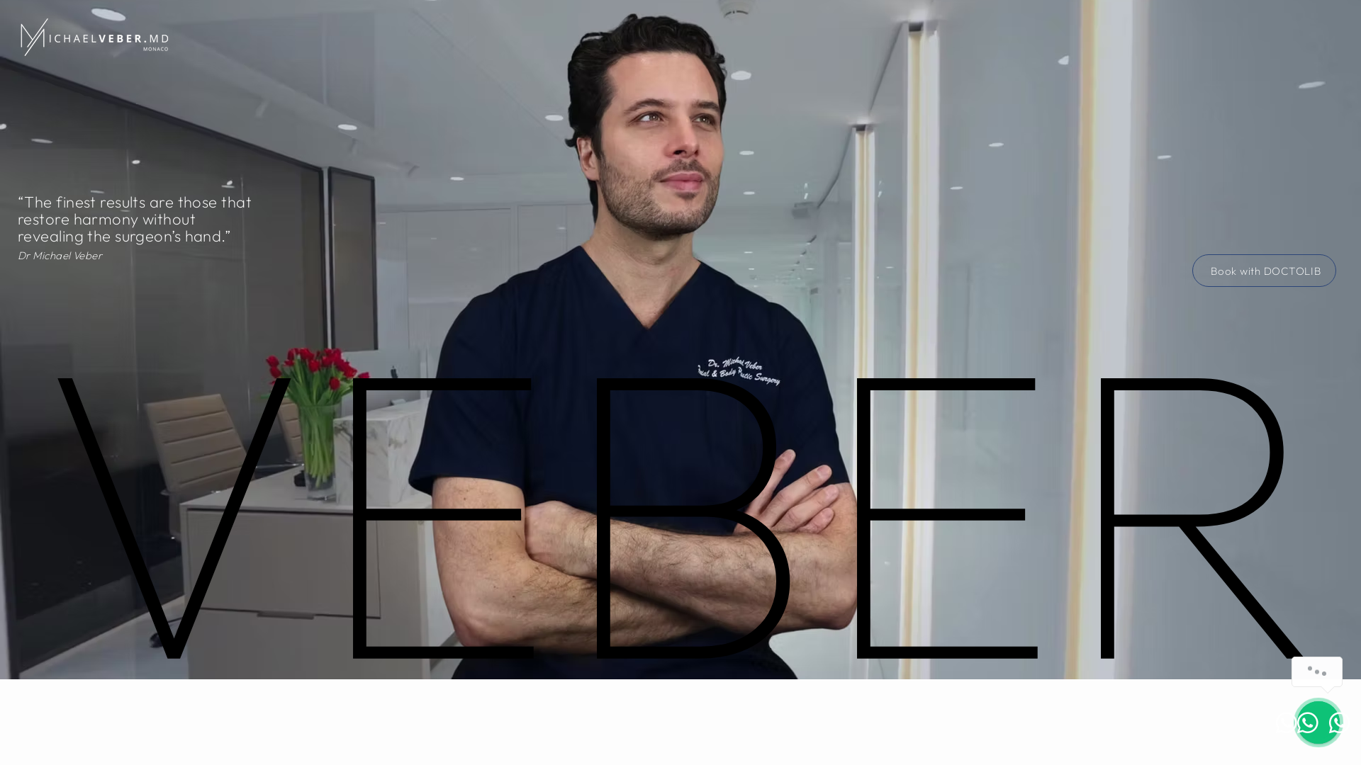 Capture d'écran de Informations sur les opérations de chirurgie esthétique et réparatrice. Dr Michael Veber Lyon.