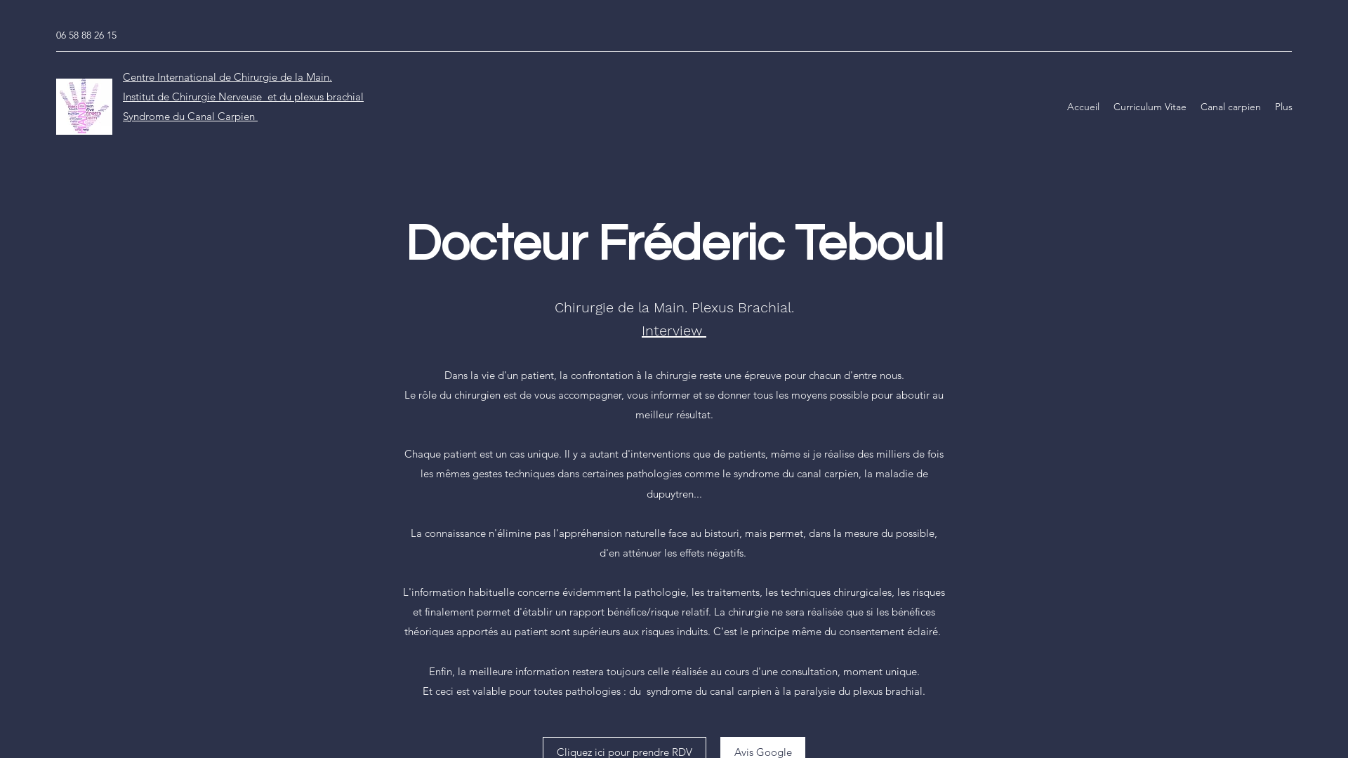 Capture d'écran de Chirurgie de la Main et de l'Epaule
Chirugie du plexus brachial
Microchirurgie
Chirurgie mini-invasive
Arthroscopie épaule. Prothèse d'épaule