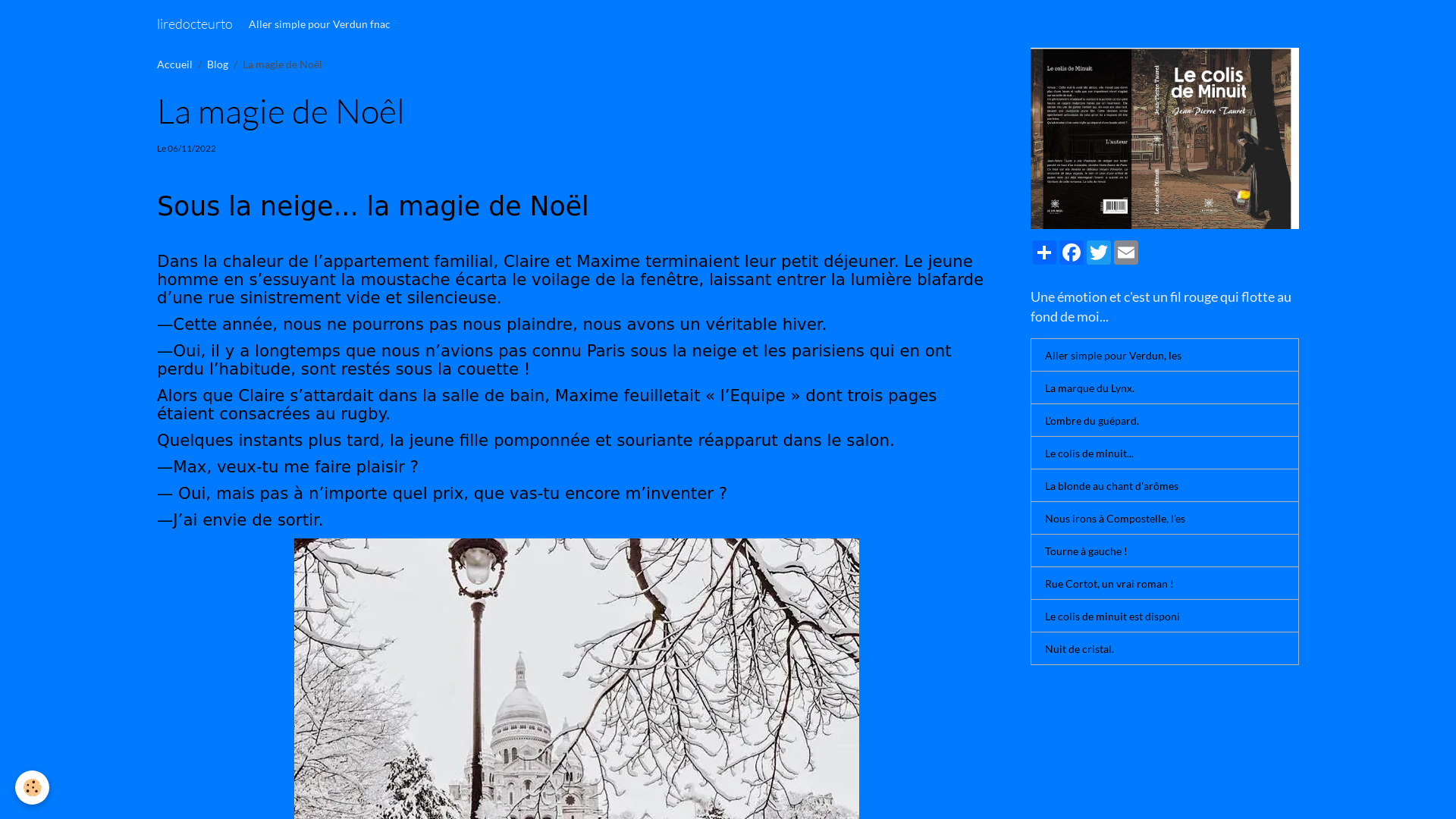 Capture d'écran de La magie de Noël.
 Les décorations de Noël aux galeries Lafayette. Le colis de minuit à la librairie